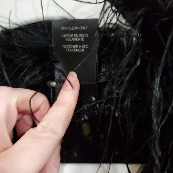 Bebe ultra rare vintage black crochet fur trim jacket cardigan sz. L - Picture 4 of 4